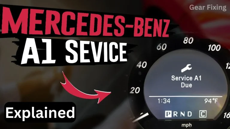 Mercedes-Benz A1 service alert on dashboard.